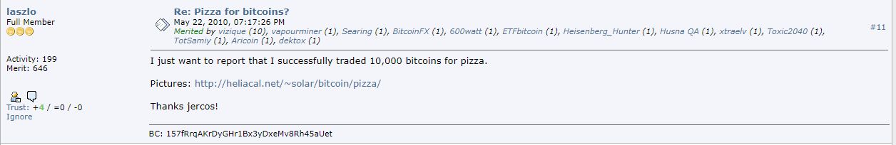 пицца за 10000 биткоинов